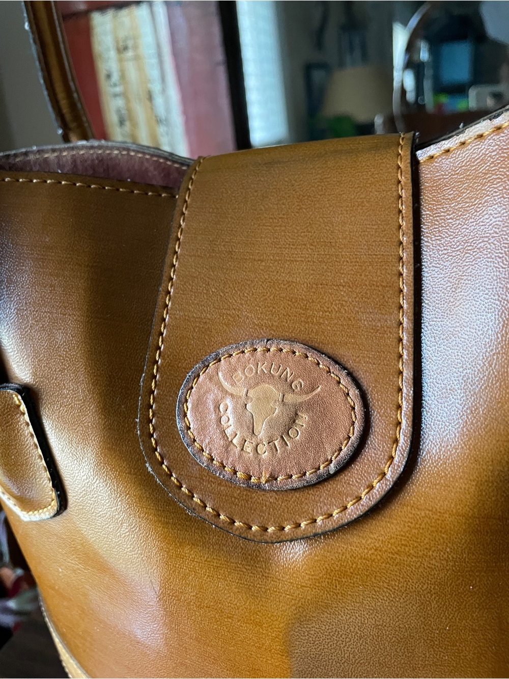Classic Tan Leather Tote Bag - Bokung Collection - Picture 8 of 16